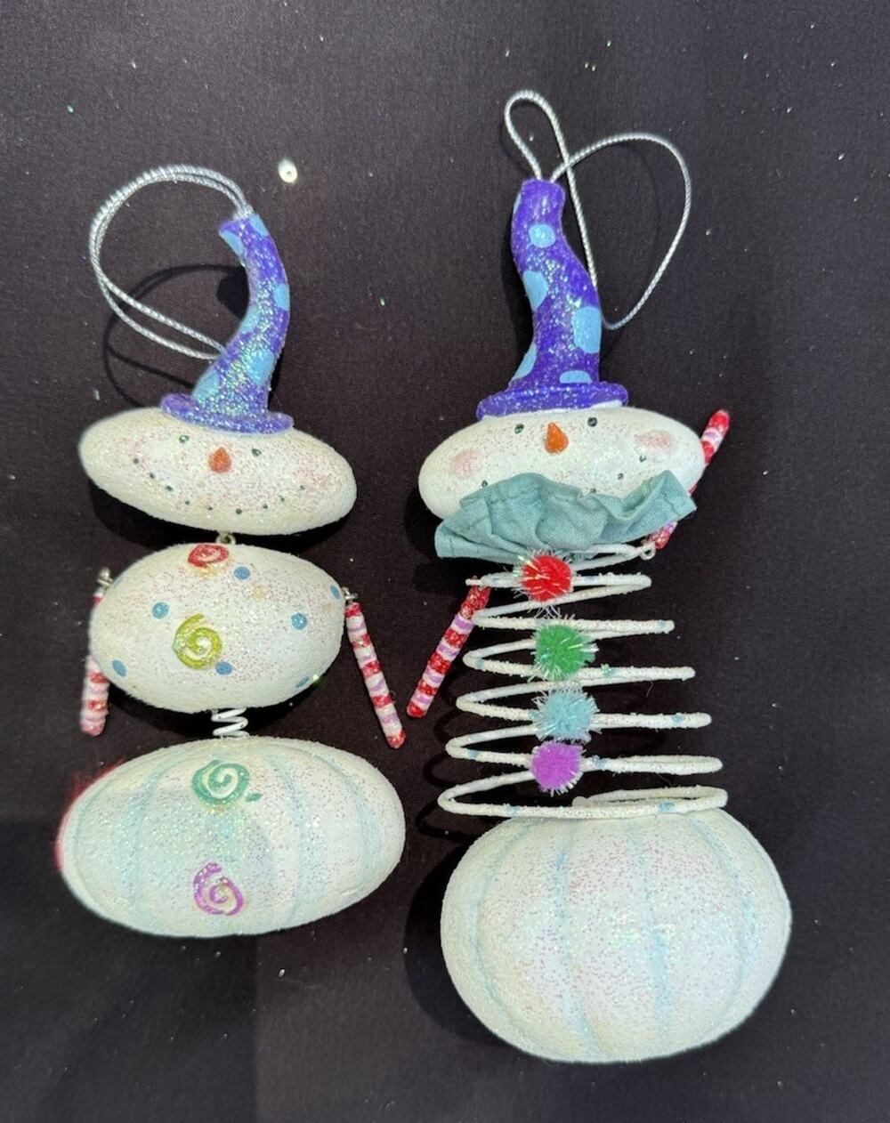 2 Midwest Of Cannon Falls Snowman Whimsical Christmas ornaments -K2